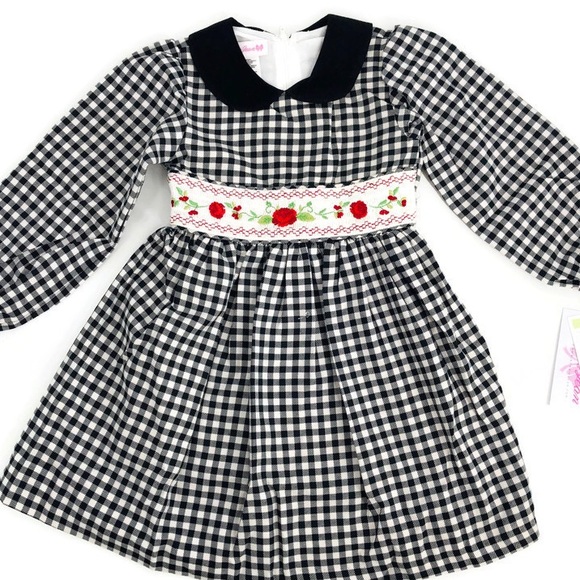 Bonnie Jean Other - NWT Black White Checked Smocked Dress